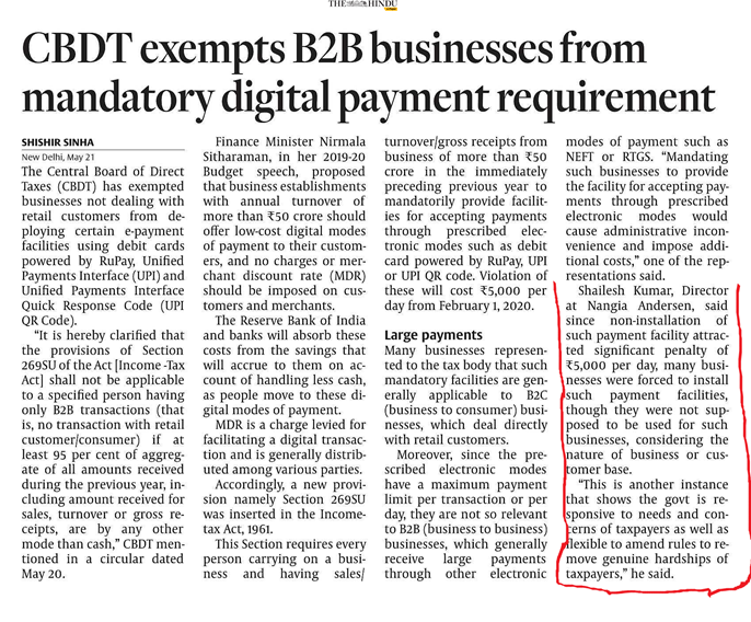 CBDT gives wholesalers relief on electronic payment norms