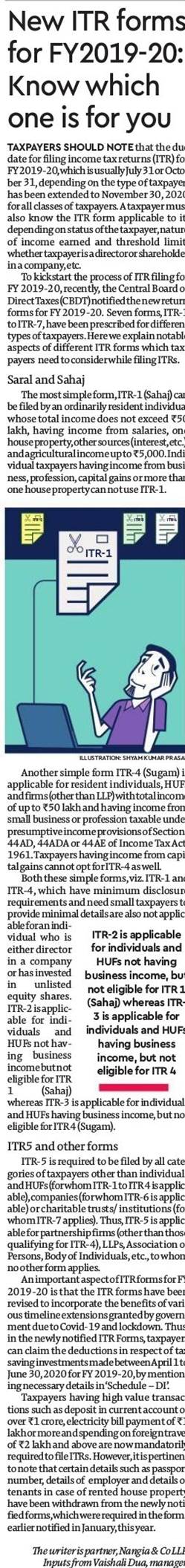 income-tax-return-forms-for-fy-2019-20-things-that-taxpayers-would-need-to-watch-out